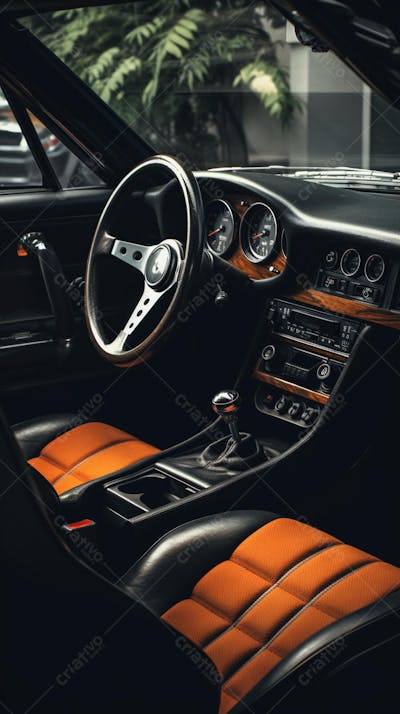 Interior de um carro esportivo luxuoso