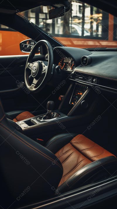 Interior de um carro esportivo luxuoso