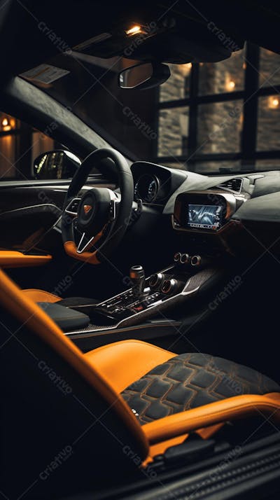 Interior de um carro esportivo luxuoso