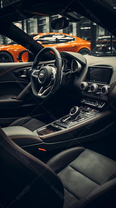 Interior de um carro esportivo luxuoso