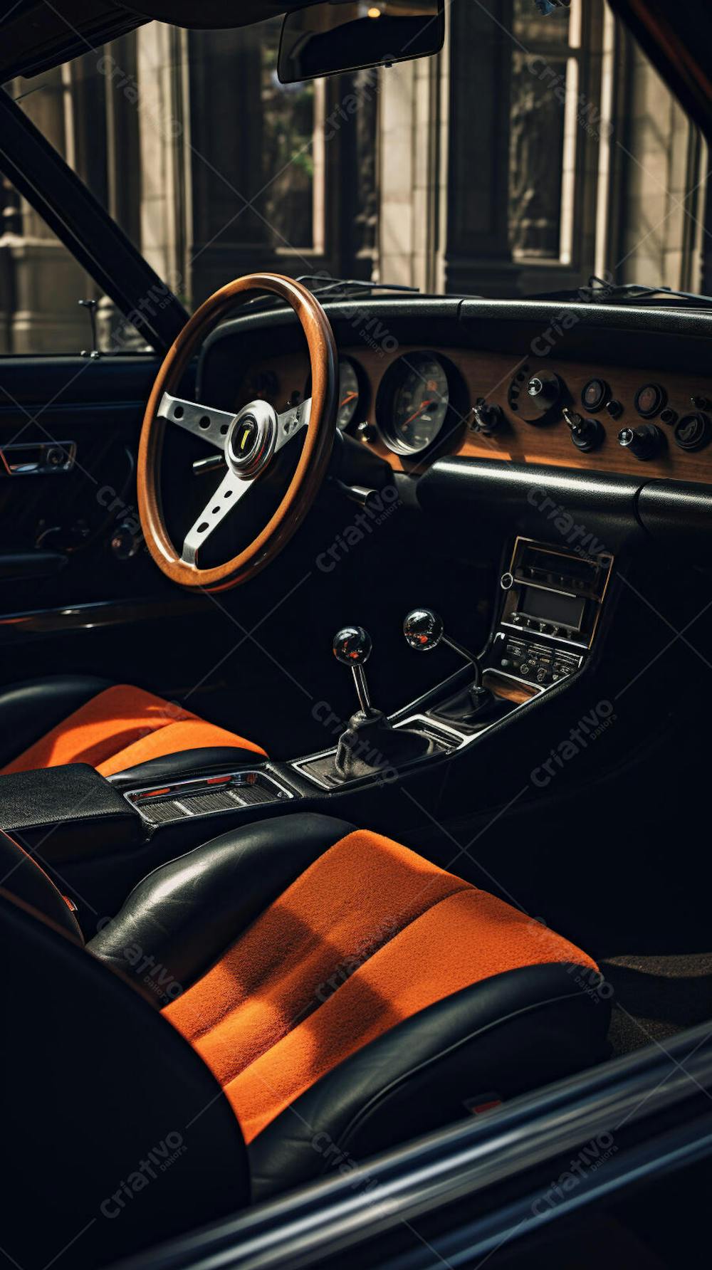 Interior de um carro esportivo luxuoso