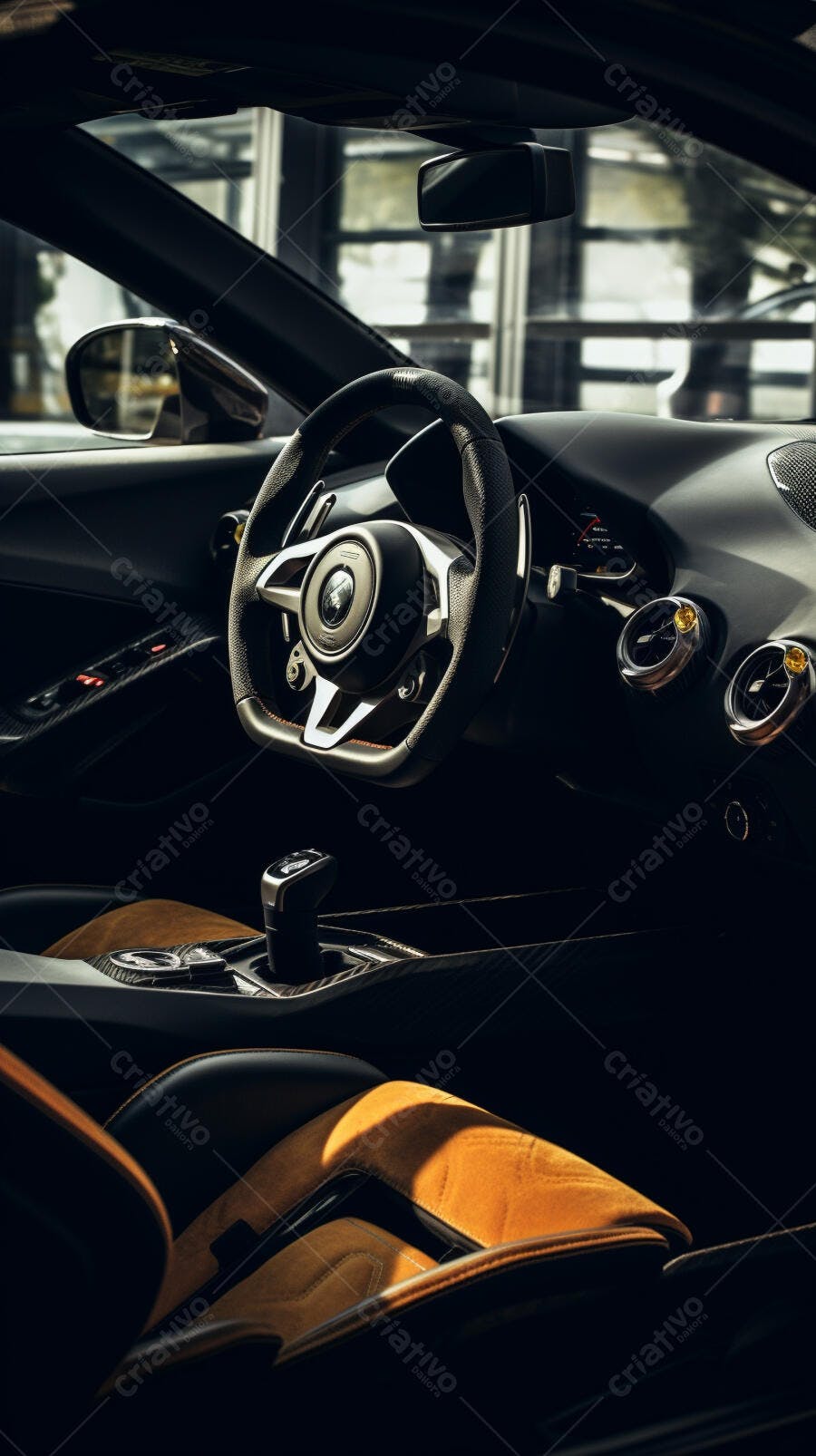 Interior de Carro Esportivo Luxo