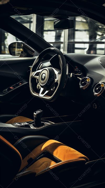 Interior de um carro esportivo luxuoso