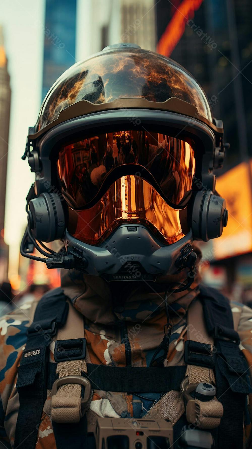Homem com traje espacial