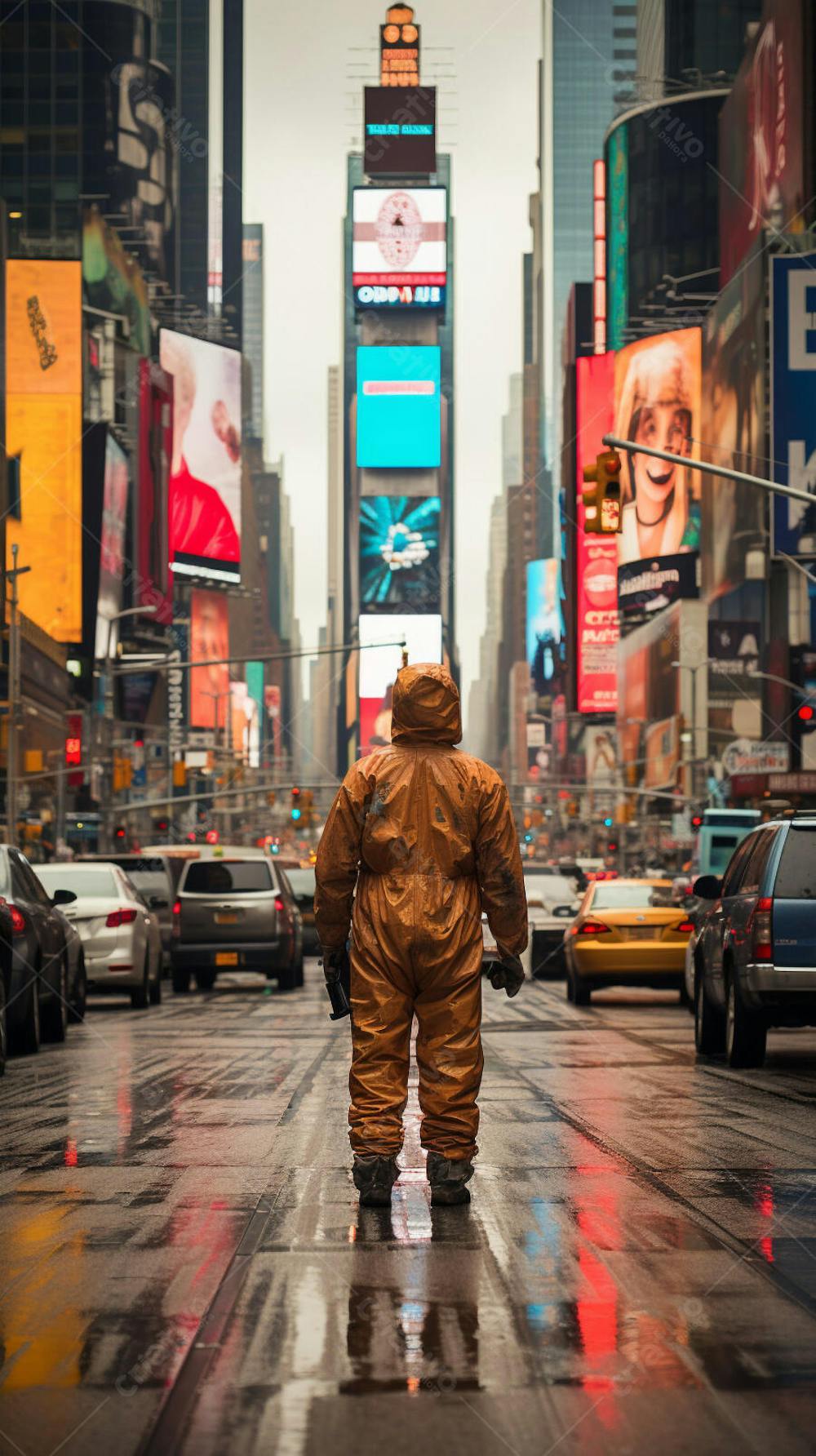 Homem com traje espacial
