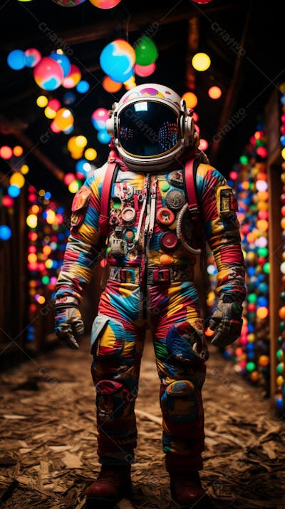 Homem com traje espacial
