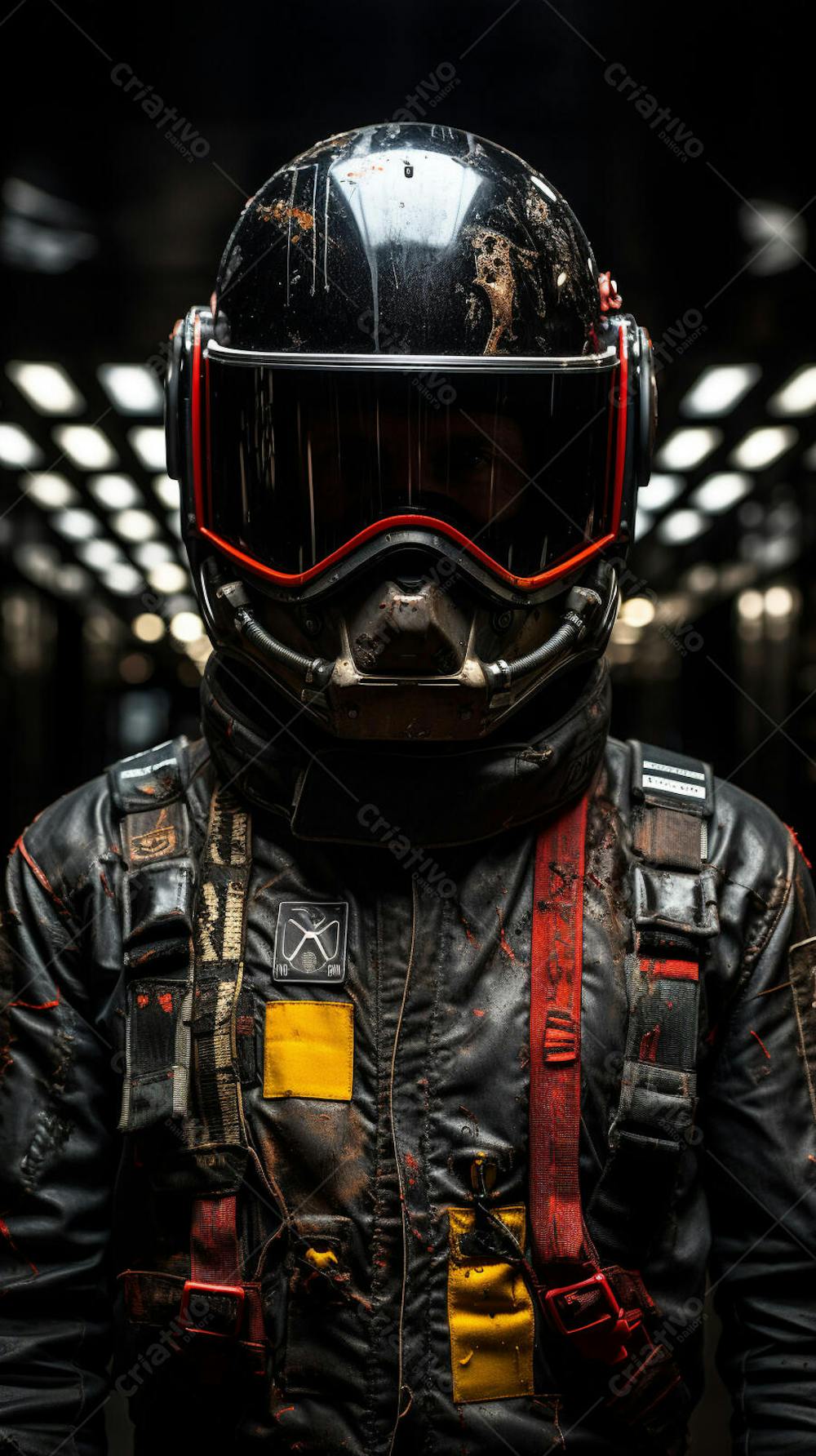 Homem com traje espacial