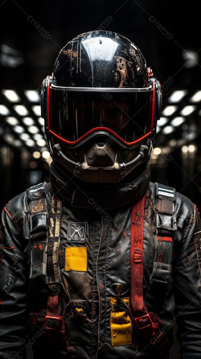 Homem com traje espacial