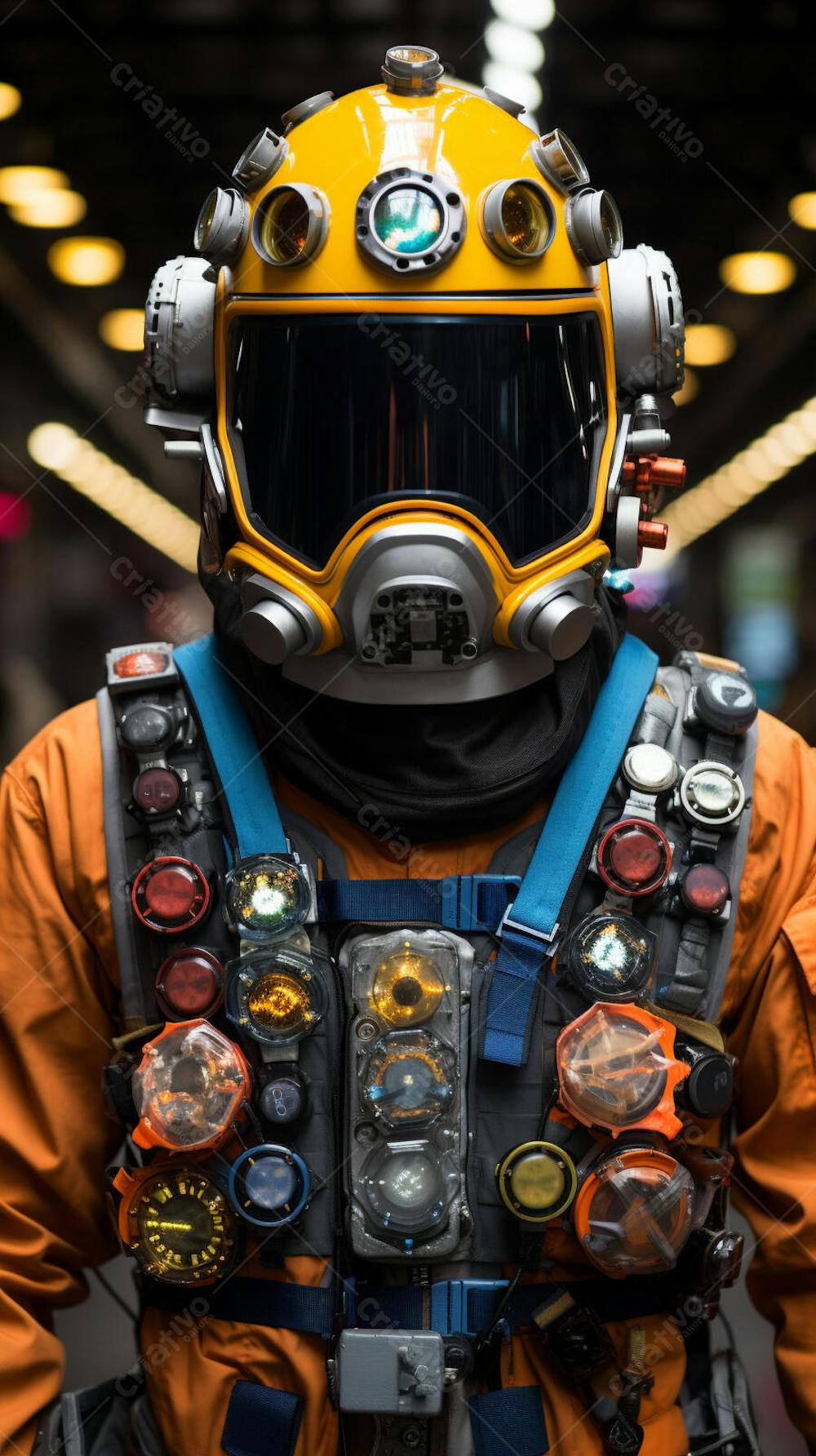 Homem com traje espacial
