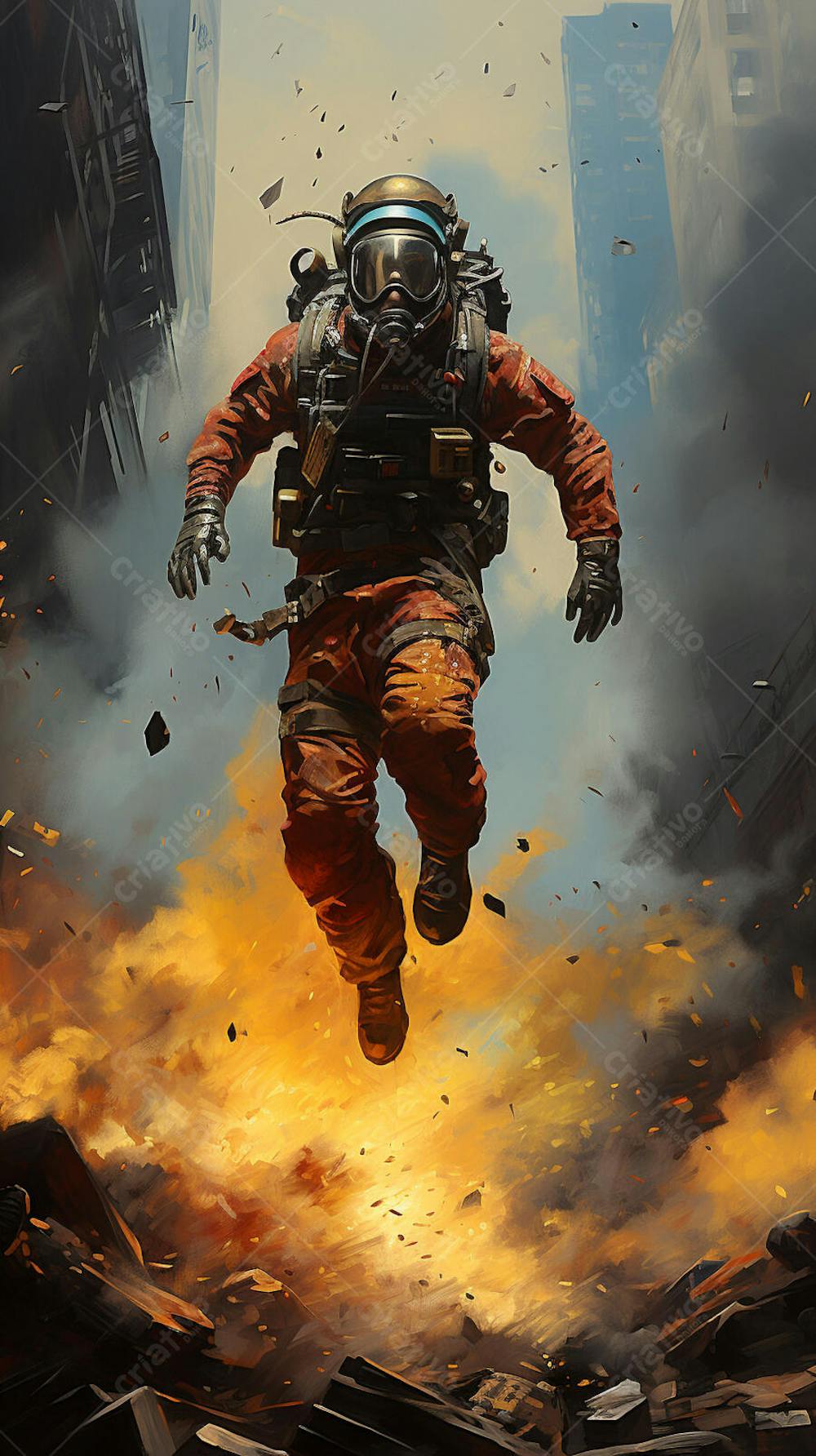 Homem com traje espacial