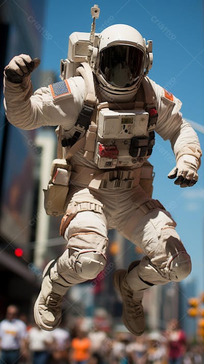 Homem com traje espacial