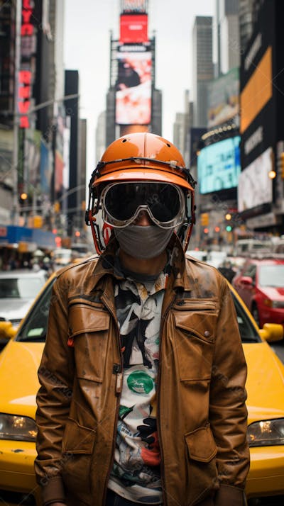 Homem com traje espacial