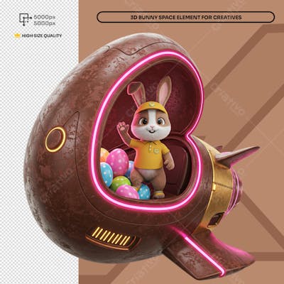 Delivery de Páscoa Coelho 3D Elemento PSD Social Media