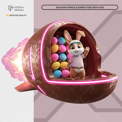 Delivery de Páscoa Coelho 3D Elemento PSD Social Media