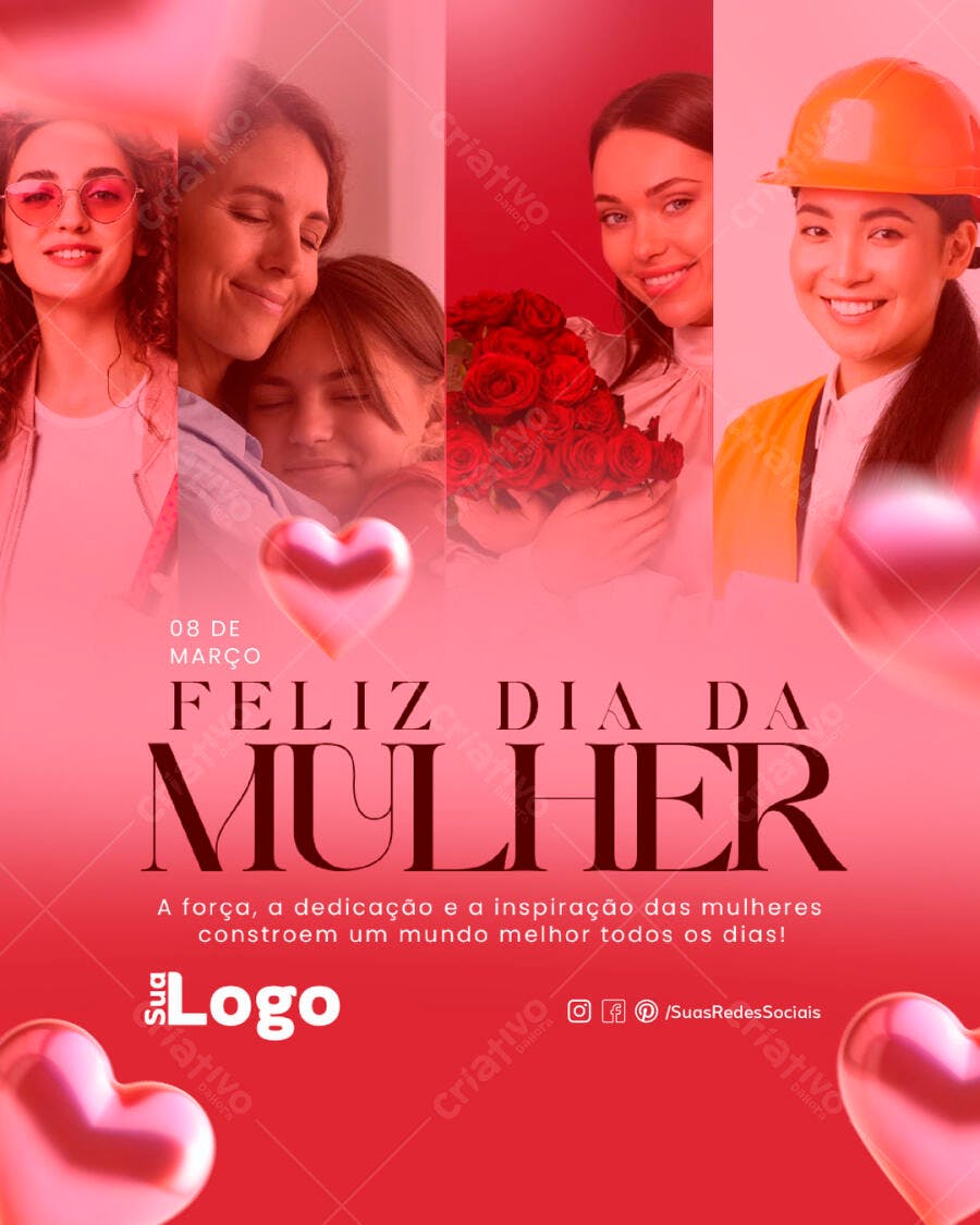 Postagem Dia Internacional da Mulher PSD Editável