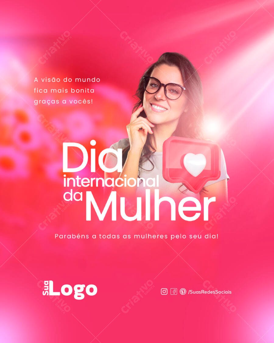 Post para Dia Internacional da Mulher PSD Editável