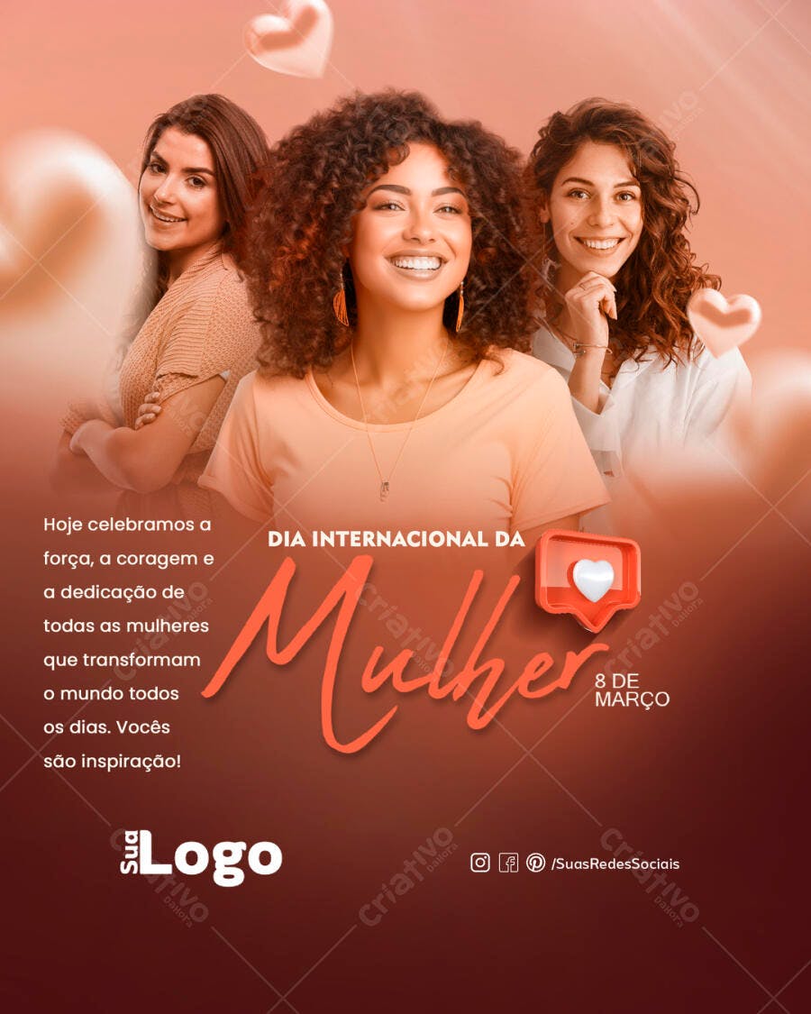 Flyer Dia Internacional da Mulher PSD Editável