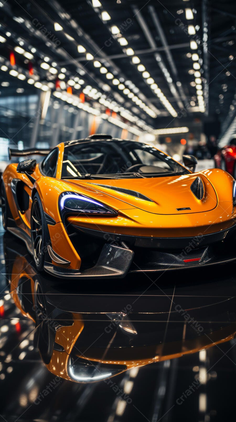 McLaren Senna amarelo em showroom