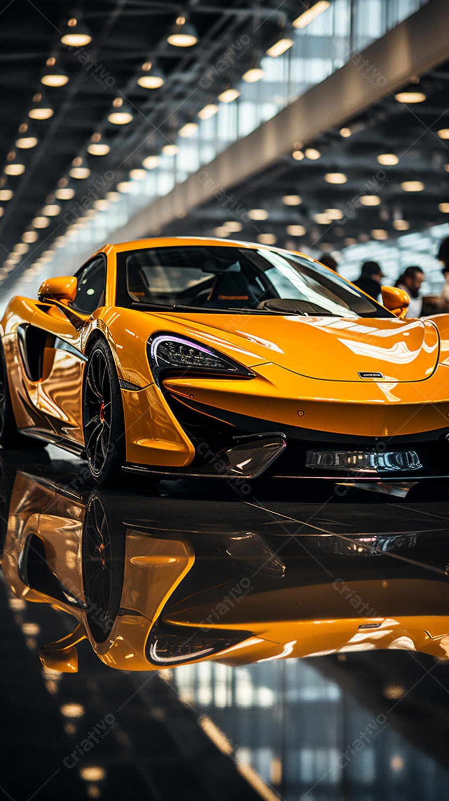 McLaren 720S amarela em showroom