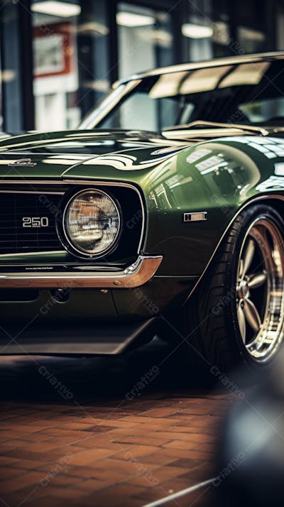 Carro clássico em cenário urbano