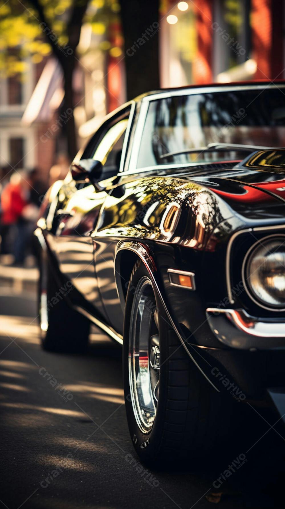 Carro clássico em cenário urbano