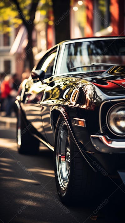 Carro clássico em cenário urbano