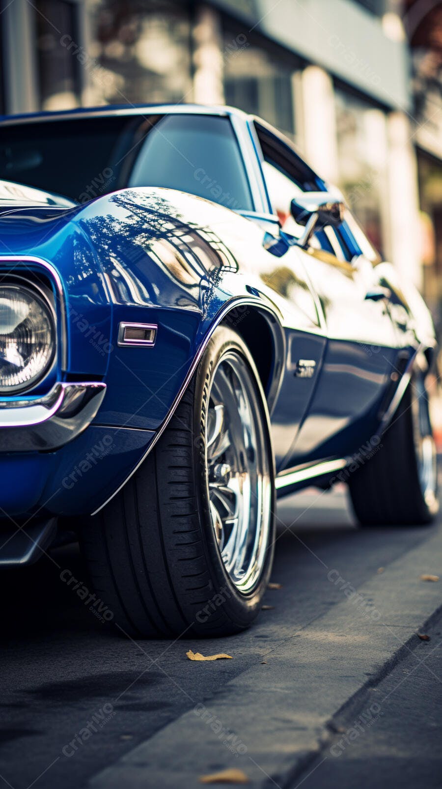 Chevrolet Camaro Azul Clássico na Rua