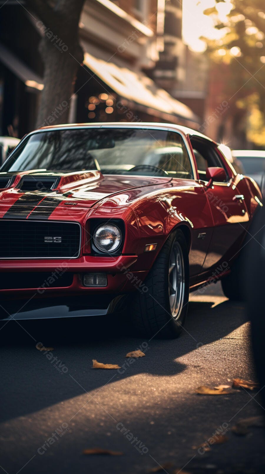 Chevrolet Camaro Vermelho Clássico em Rua