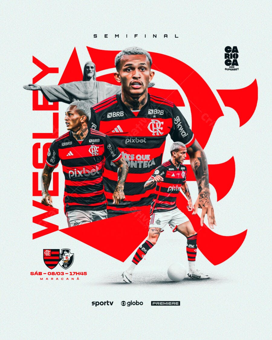 Flyer para Jogo do Flamengo PSD Editável