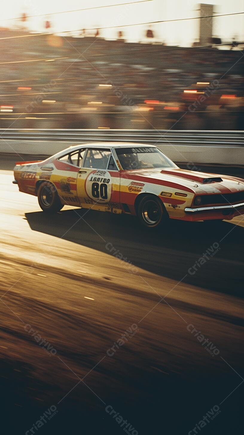 Carro de corrida vintage em movimento