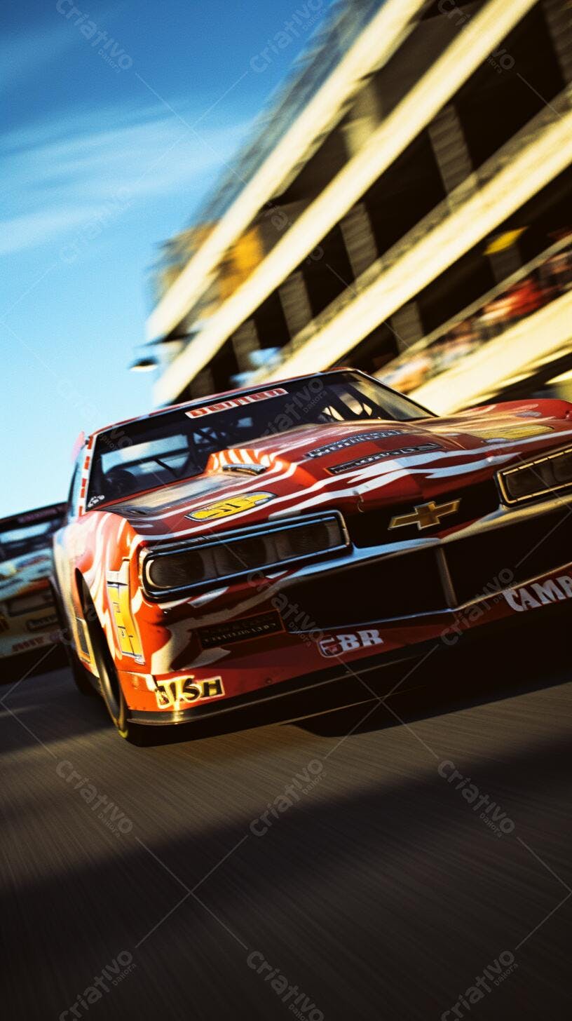 Chevrolet Camaro vermelho em corrida automobilística