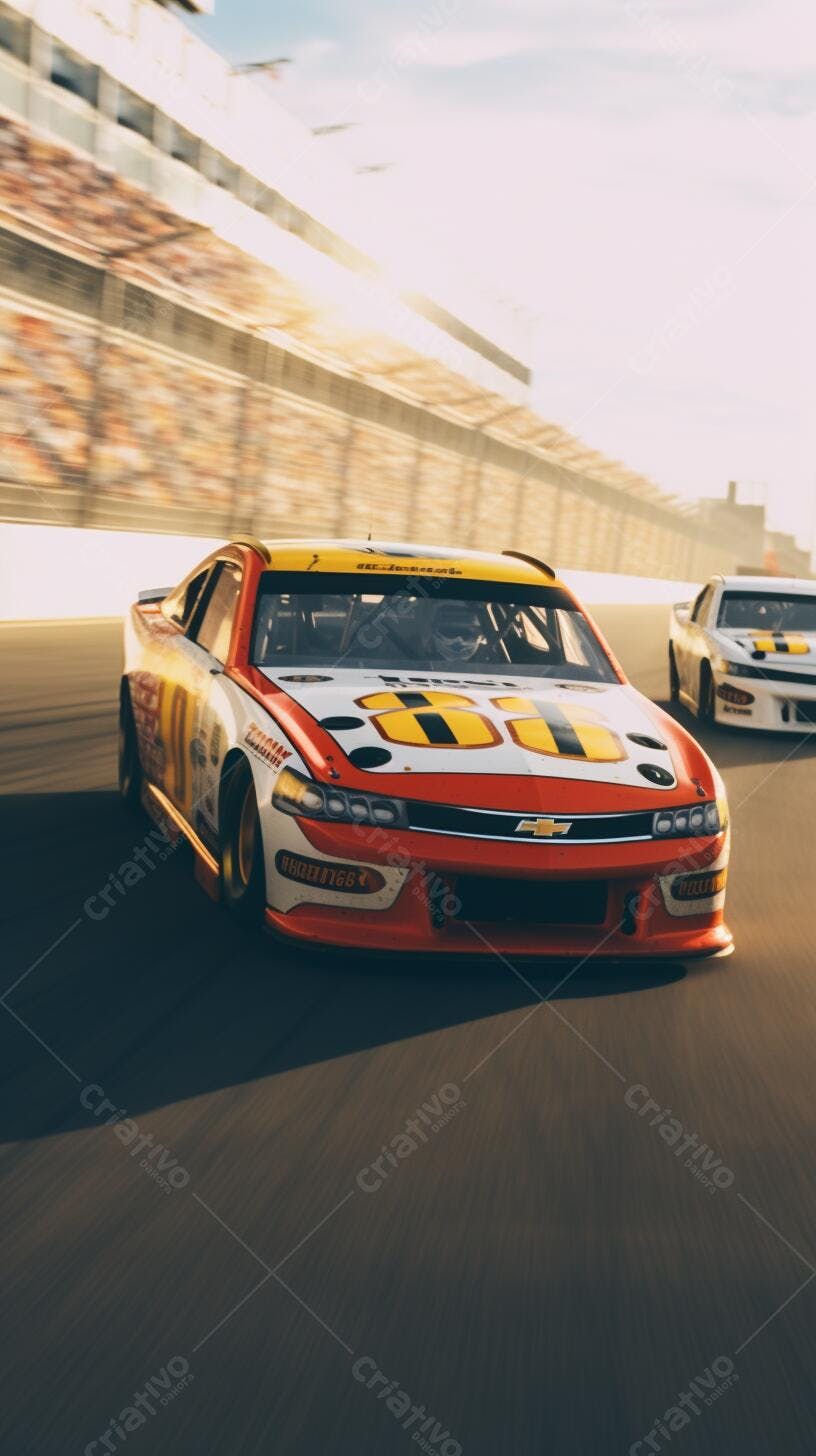 Carro de corrida em alta velocidade na pista