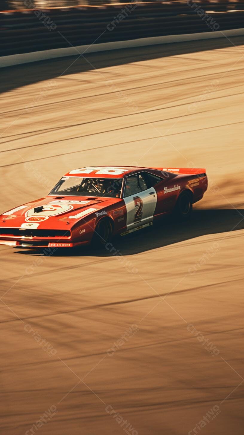 Carro de corrida vermelho em pista de corrida