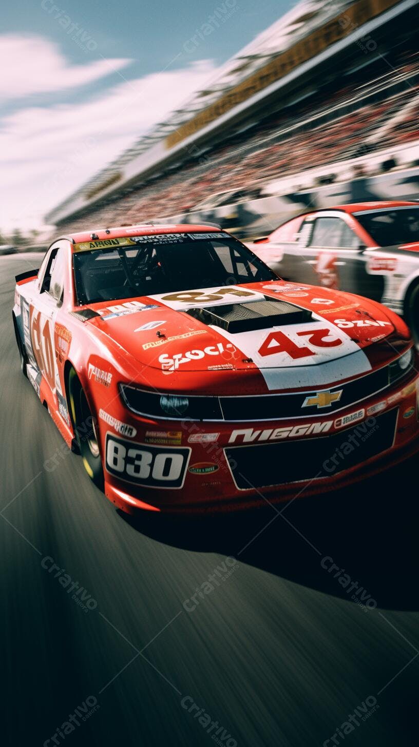 Carro de corrida vermelho em alta velocidade