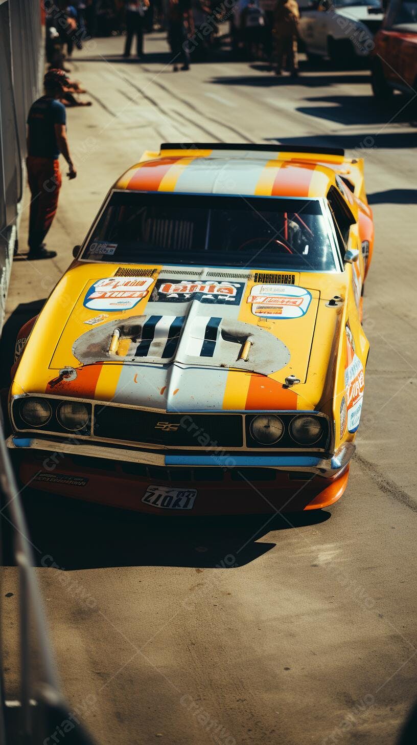 Chevrolet Camaro amarelo corrida vintage