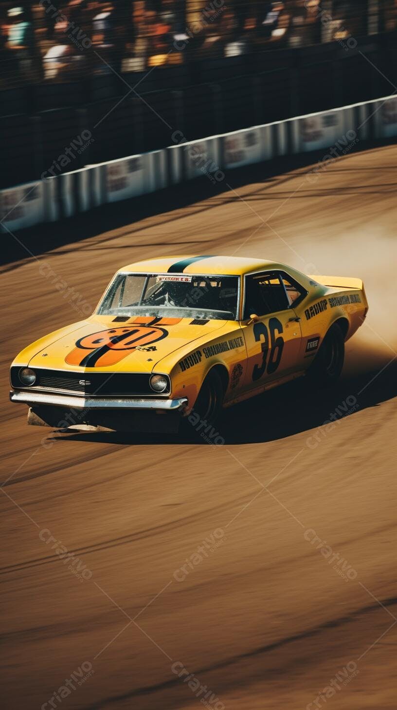 Chevrolet Camaro amarelo em corrida de terra