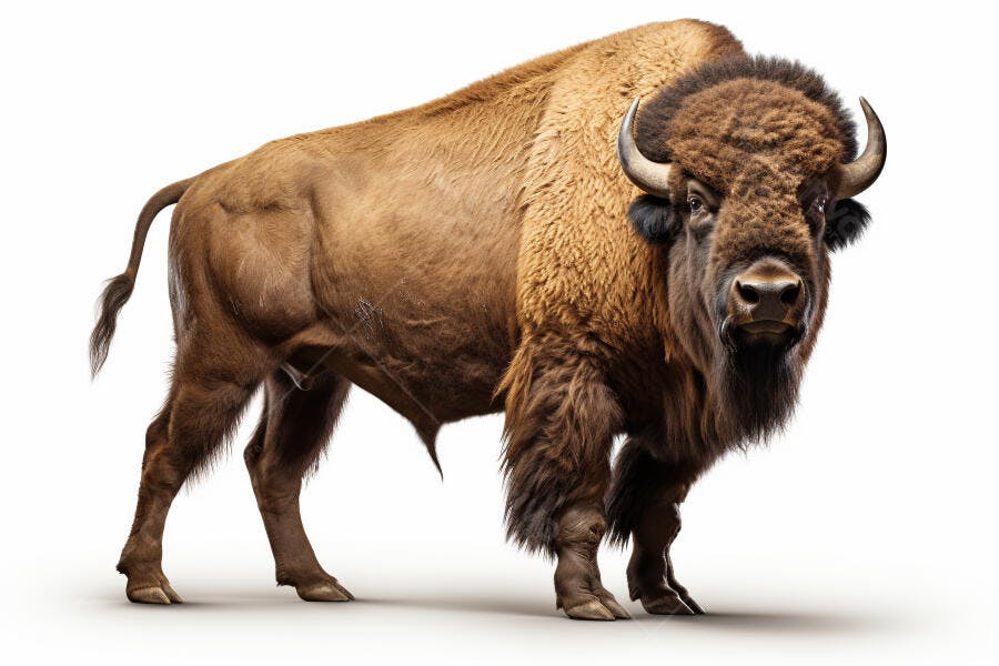 Bisonte americano fundo branco