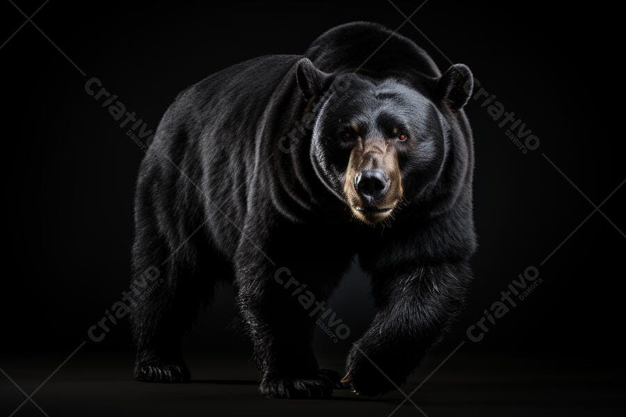 Urso Negro em fundo preto