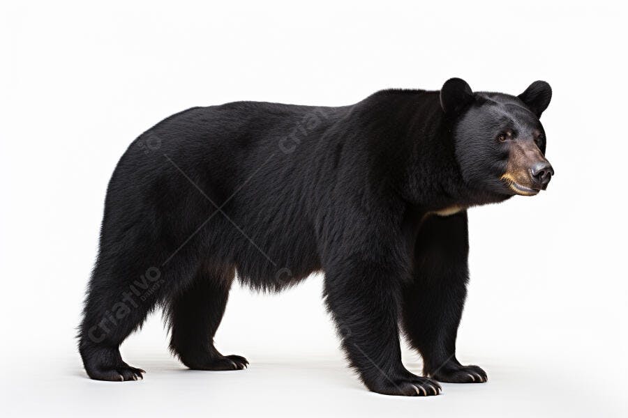 Urso Negro Asiático em fundo branco