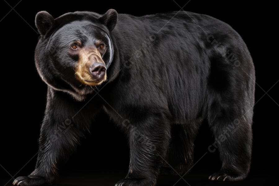 Urso Negro em fundo preto