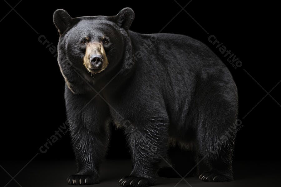 Urso Negro em fundo preto