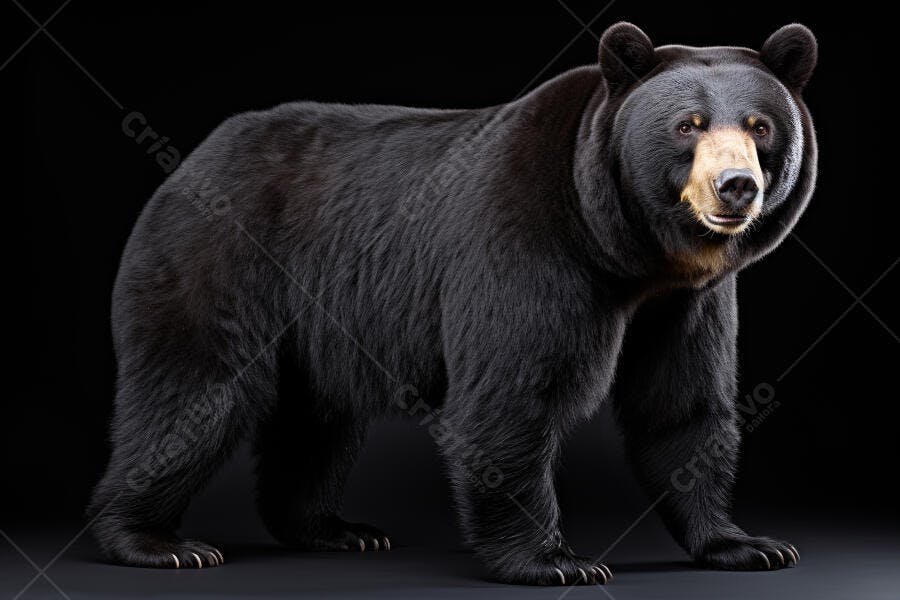 Urso Negro em fundo preto