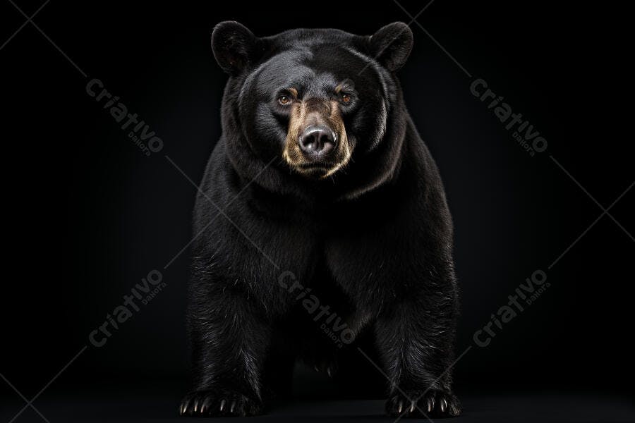 Urso Negro fundo preto retrato