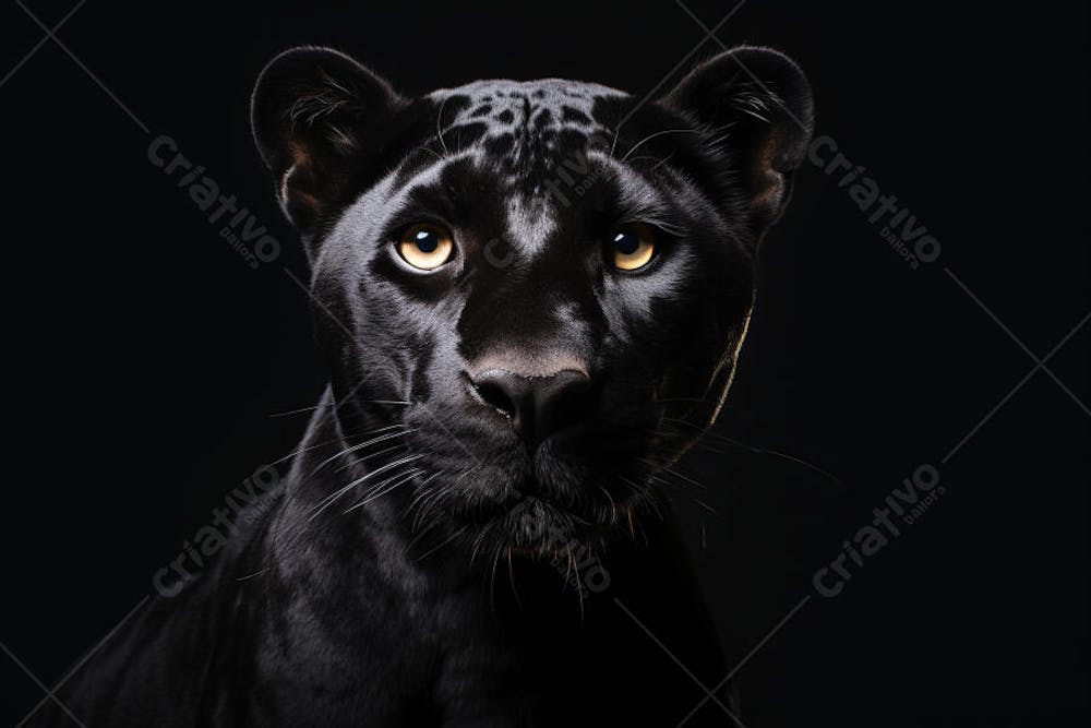Jaguar negra em posição de caça