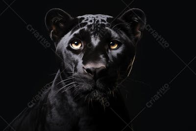 Jaguar negra em posição de caça