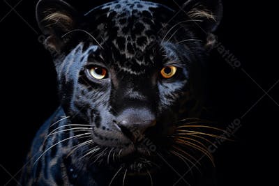 Jaguar negra em posição de caça