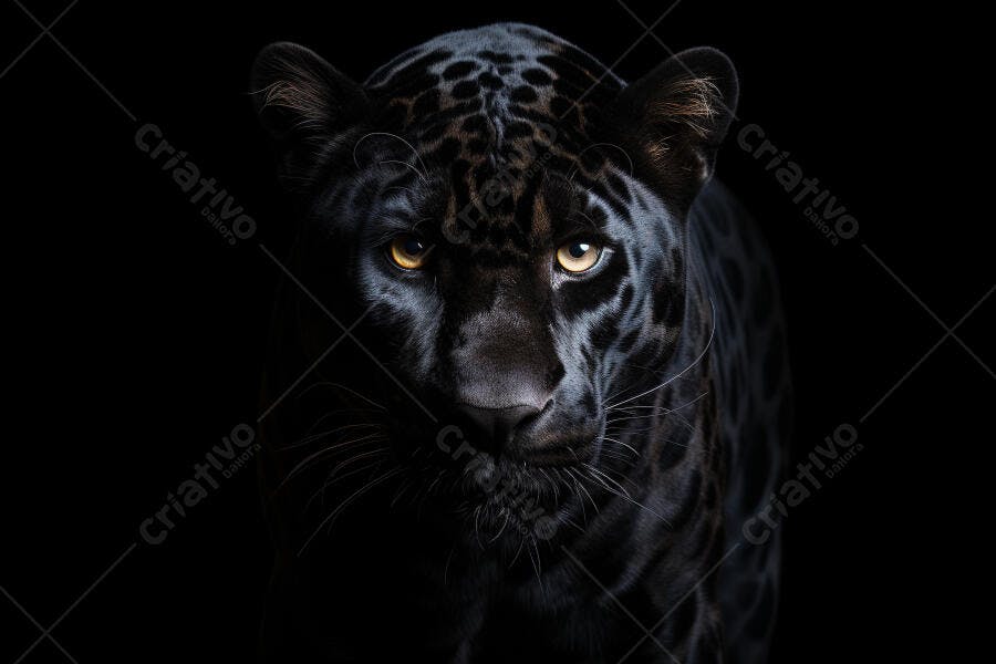 Jaguar Preto Olhos Amarelos Fotografia