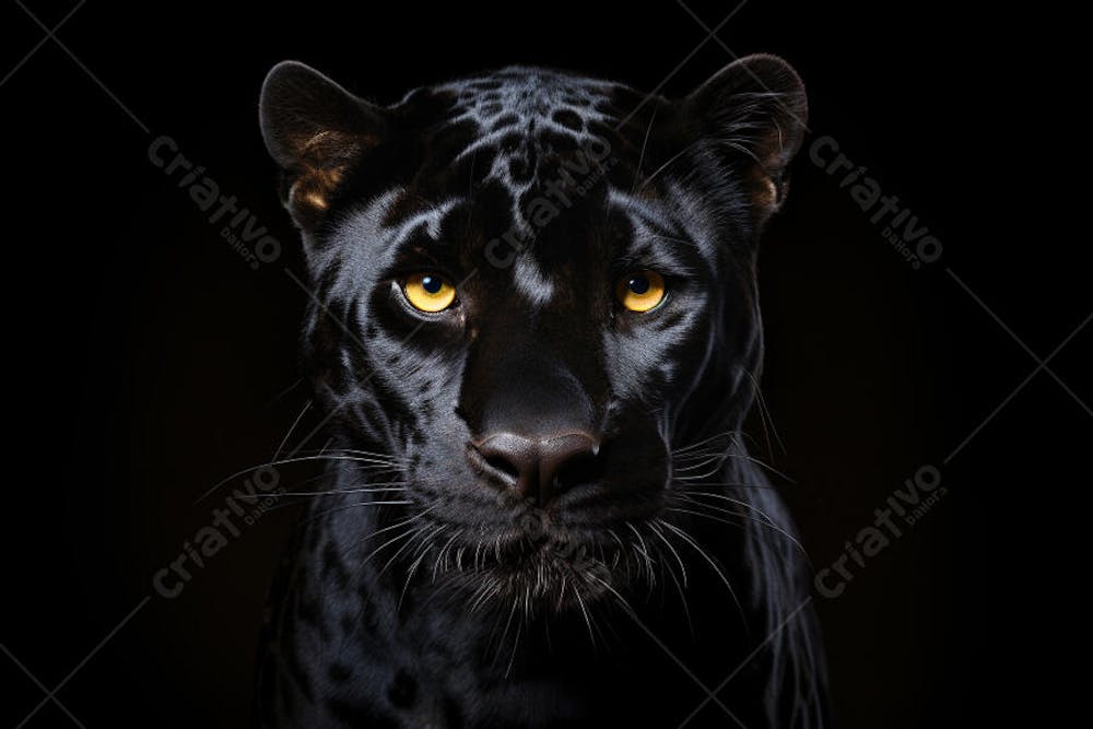 Jaguar negra em posição de caça