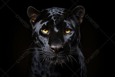 Jaguar negra em posição de caça