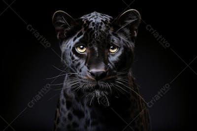Jaguar negra em posição de caça